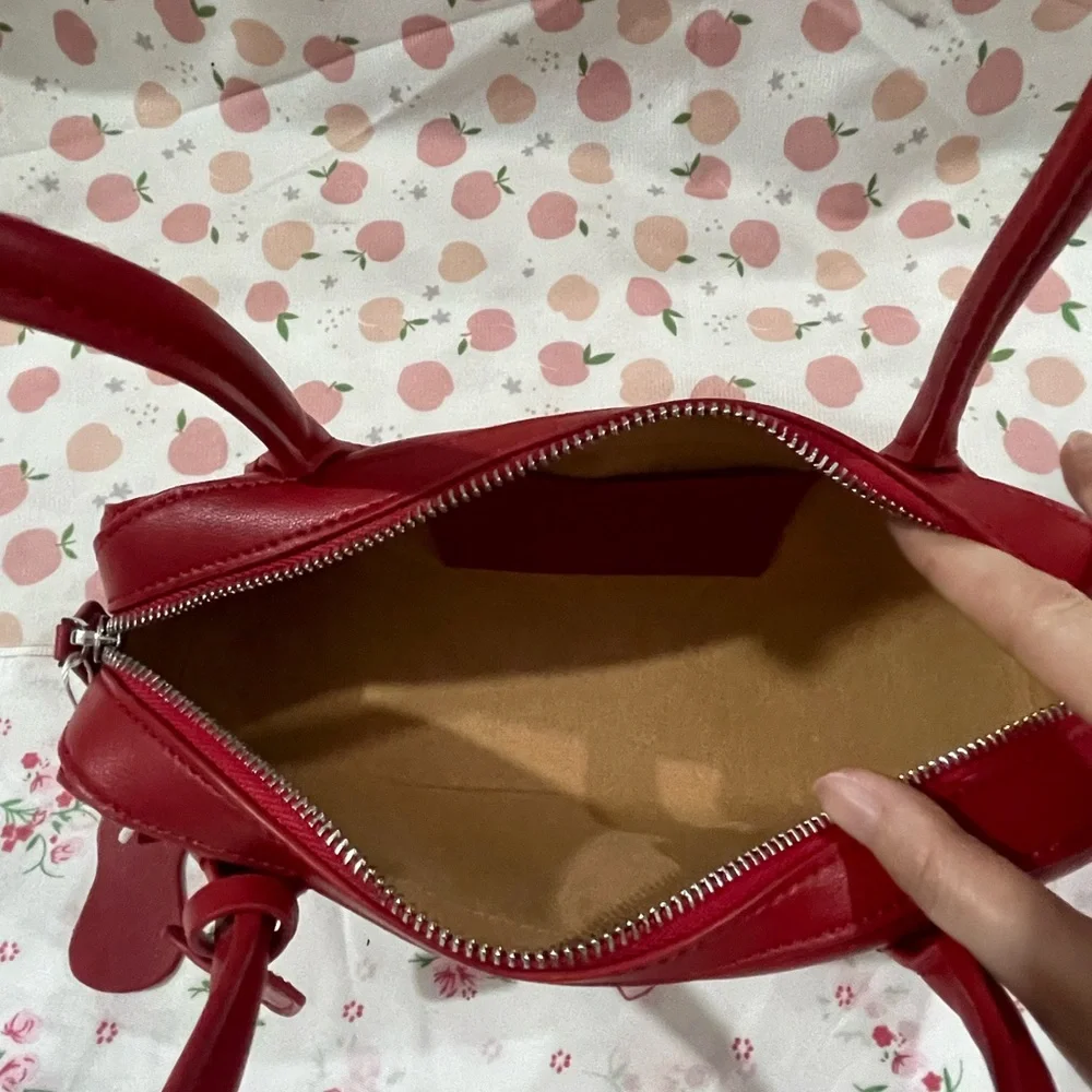 Alaïa Red Leather Barrel Shoulder Bag